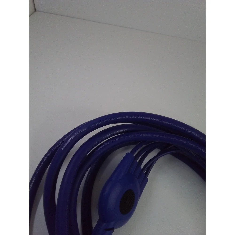 Monster GameLink 400 Component Video AV Cable Blue for Playstation 2 or 3 Used